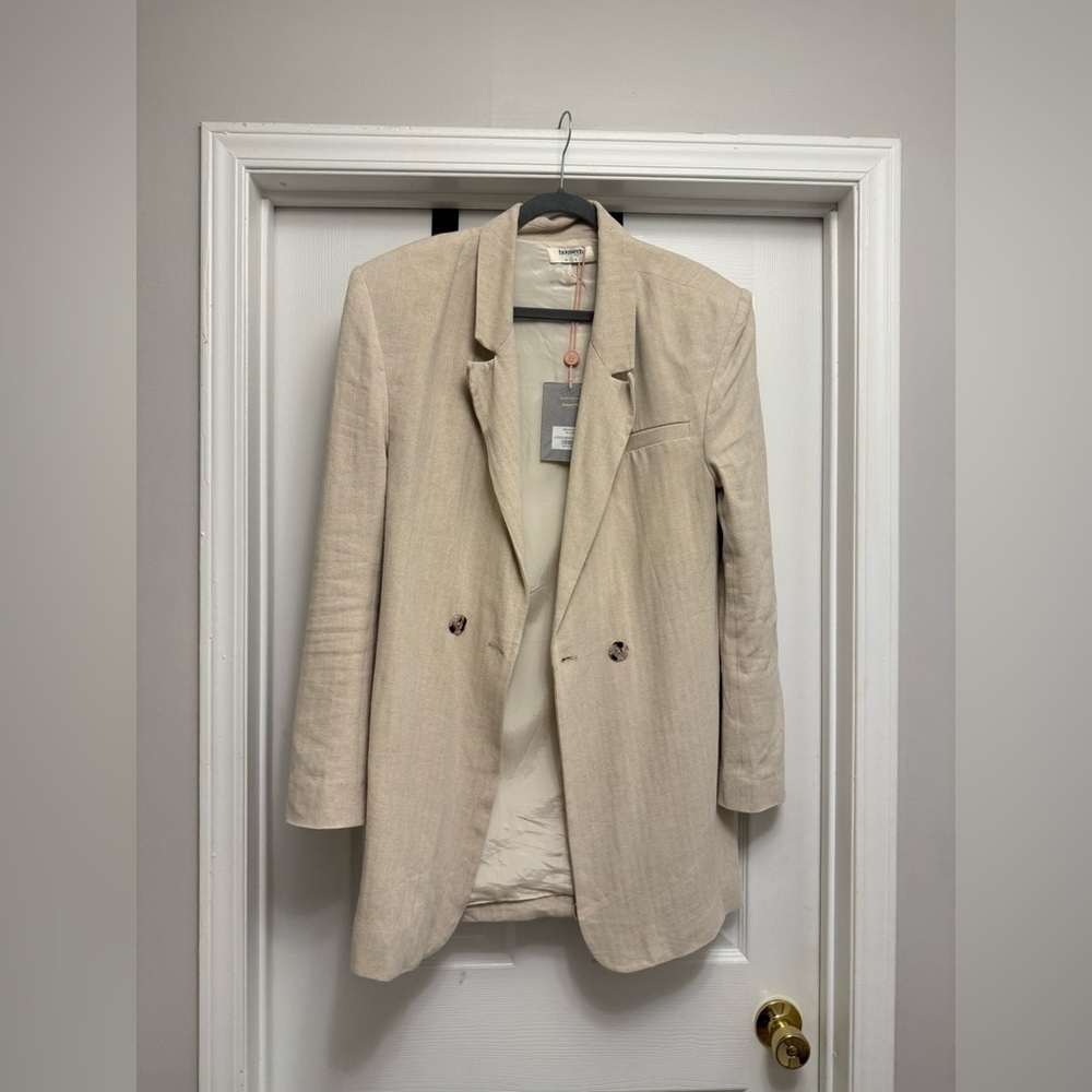 House Of CB Women’s Beige Linen Colette Blazer Size Small NWT